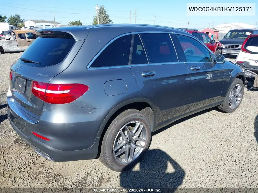 2019 Mercedes-Benz Glc 300 4Matic VIN: WDC0G4KB1KV125171 Lot: 40199599