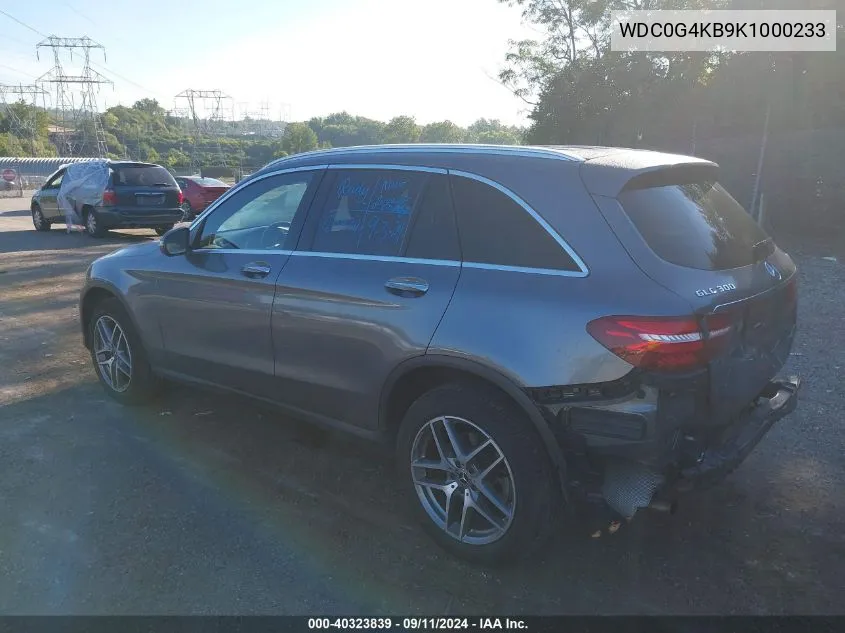 2019 Mercedes-Benz Glc 300 4Matic VIN: WDC0G4KB9K1000233 Lot: 40323839