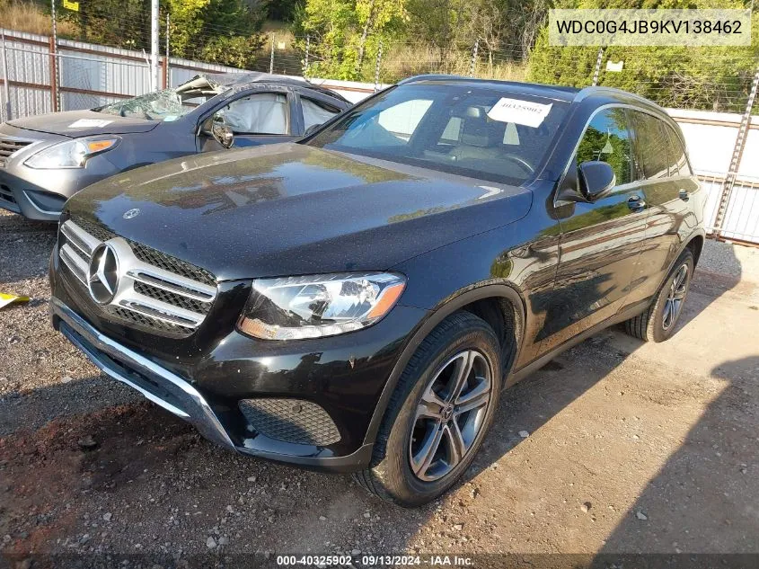 2019 Mercedes-Benz Glc 300 VIN: WDC0G4JB9KV138462 Lot: 40325902