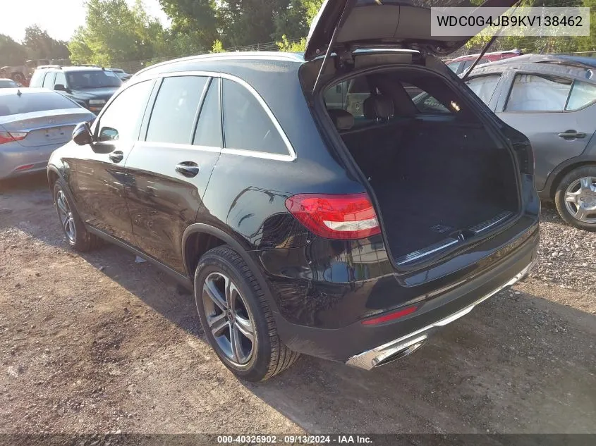 2019 Mercedes-Benz Glc 300 VIN: WDC0G4JB9KV138462 Lot: 40325902