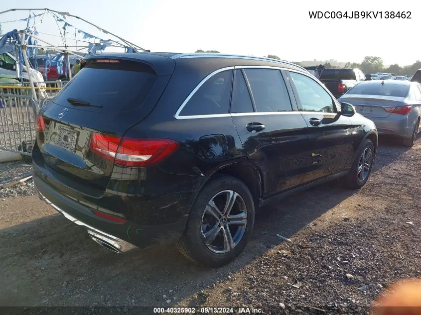 2019 Mercedes-Benz Glc 300 VIN: WDC0G4JB9KV138462 Lot: 40325902