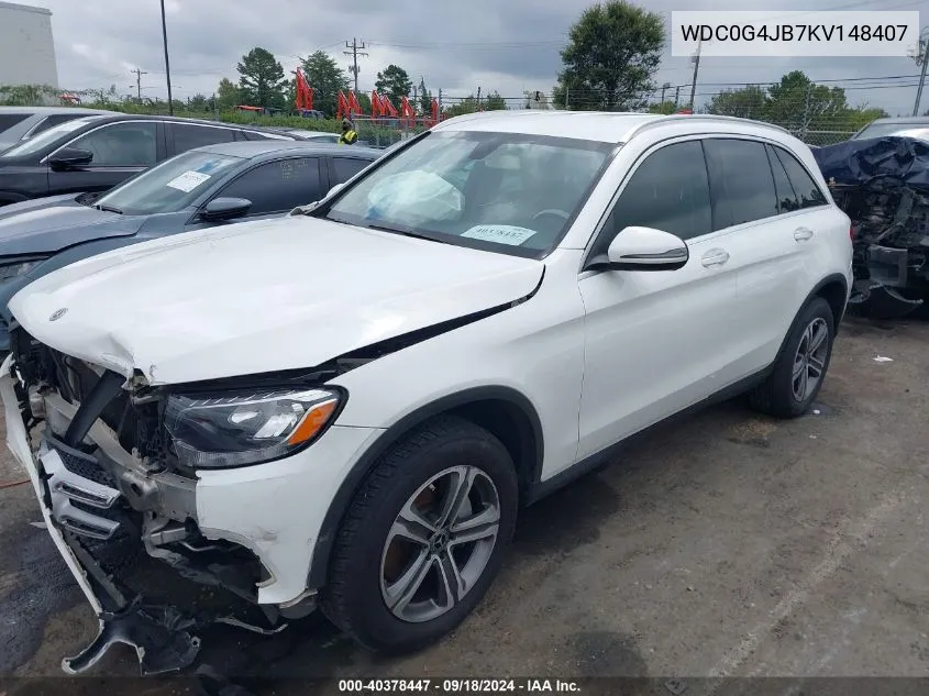 2019 Mercedes-Benz Glc 300 VIN: WDC0G4JB7KV148407 Lot: 40378447