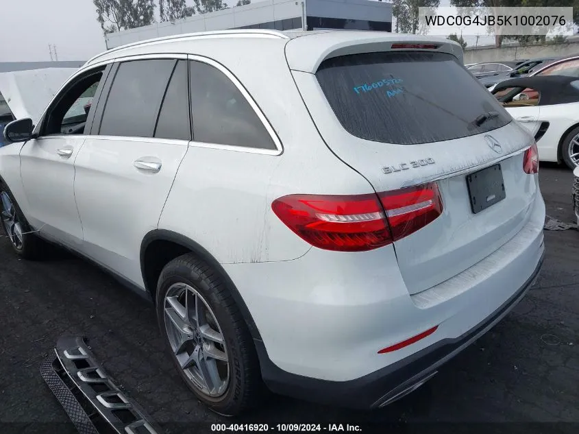 2019 Mercedes-Benz Glc 300 VIN: WDC0G4JB5K1002076 Lot: 40416920