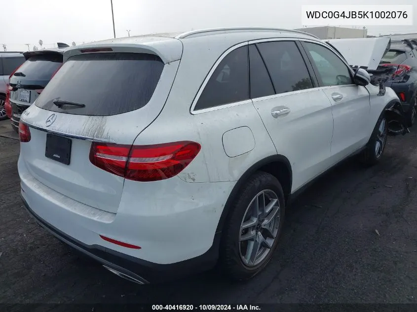 2019 Mercedes-Benz Glc 300 VIN: WDC0G4JB5K1002076 Lot: 40416920