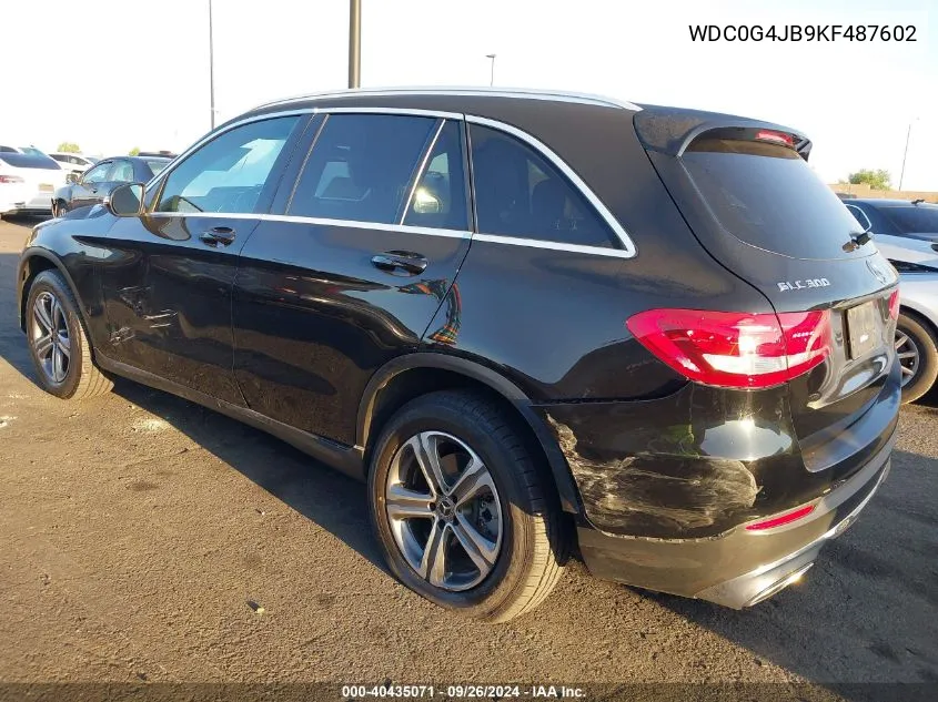 2019 Mercedes-Benz Glc 300 VIN: WDC0G4JB9KF487602 Lot: 40435071