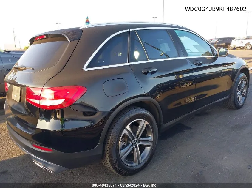 2019 Mercedes-Benz Glc 300 VIN: WDC0G4JB9KF487602 Lot: 40435071