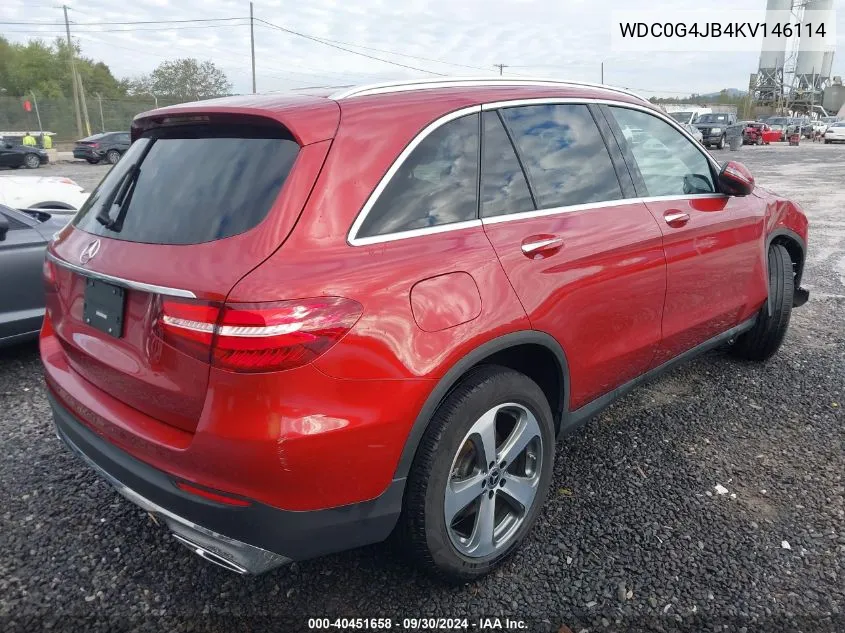 2019 Mercedes-Benz Glc 300 300 VIN: WDC0G4JB4KV146114 Lot: 40451658