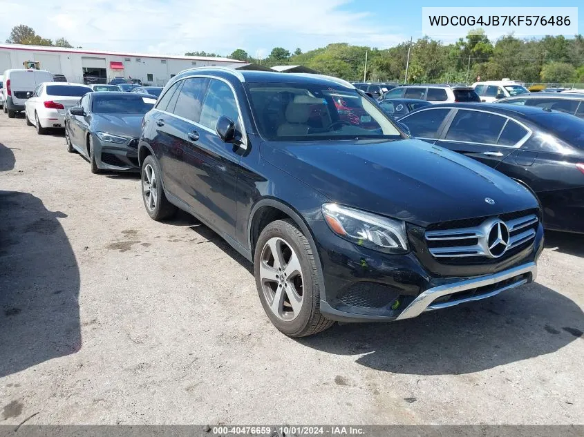 2019 Mercedes-Benz Glc 300 VIN: WDC0G4JB7KF576486 Lot: 40476659