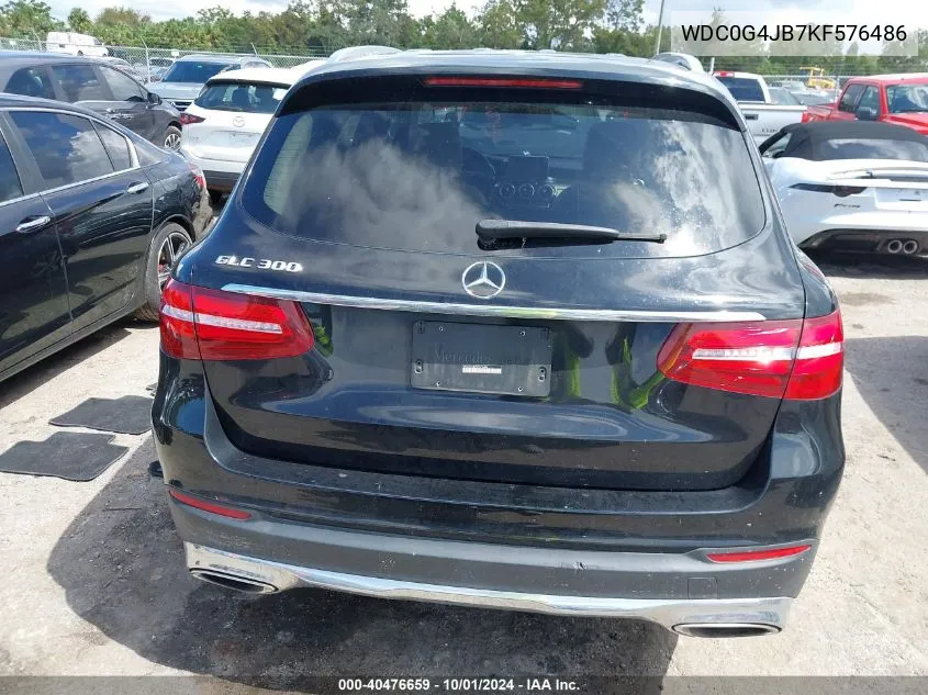 2019 Mercedes-Benz Glc 300 VIN: WDC0G4JB7KF576486 Lot: 40476659