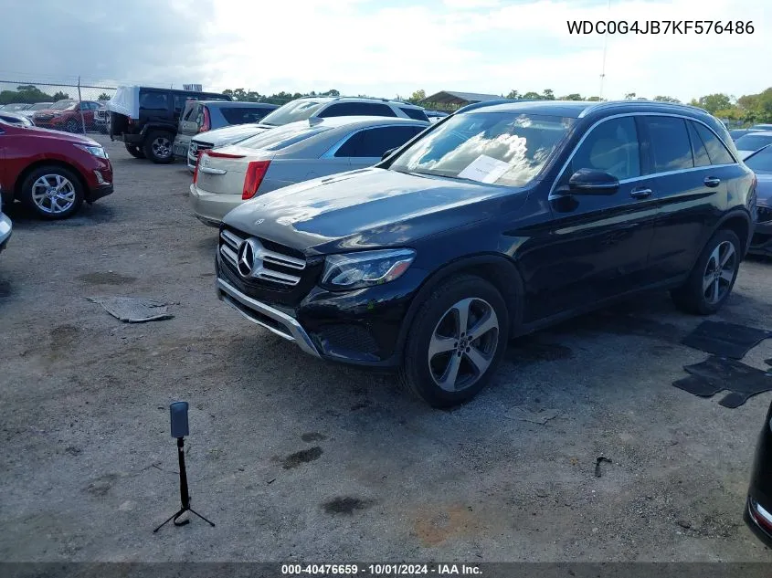 2019 Mercedes-Benz Glc 300 VIN: WDC0G4JB7KF576486 Lot: 40476659