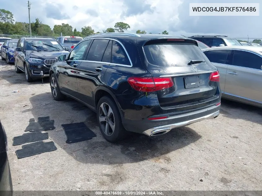 2019 Mercedes-Benz Glc 300 VIN: WDC0G4JB7KF576486 Lot: 40476659