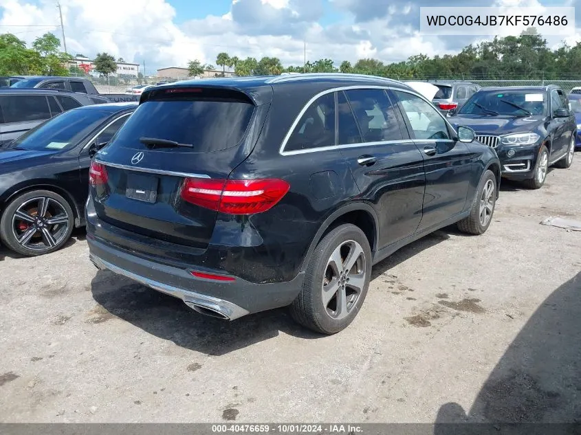 2019 Mercedes-Benz Glc 300 VIN: WDC0G4JB7KF576486 Lot: 40476659