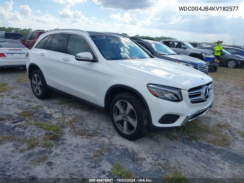 2019 Mercedes-Benz Glc 300 VIN: WDC0G4JB4KV182577 Lot: 40476697