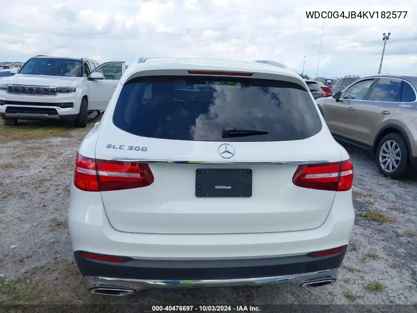 2019 Mercedes-Benz Glc 300 VIN: WDC0G4JB4KV182577 Lot: 40476697