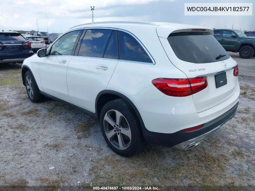 2019 Mercedes-Benz Glc 300 VIN: WDC0G4JB4KV182577 Lot: 40476697