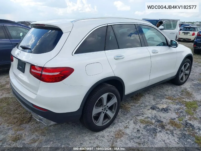 2019 Mercedes-Benz Glc 300 VIN: WDC0G4JB4KV182577 Lot: 40476697