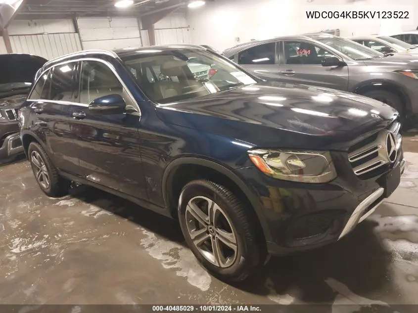 2019 Mercedes-Benz Glc 300 4Matic VIN: WDC0G4KB5KV123522 Lot: 40485029