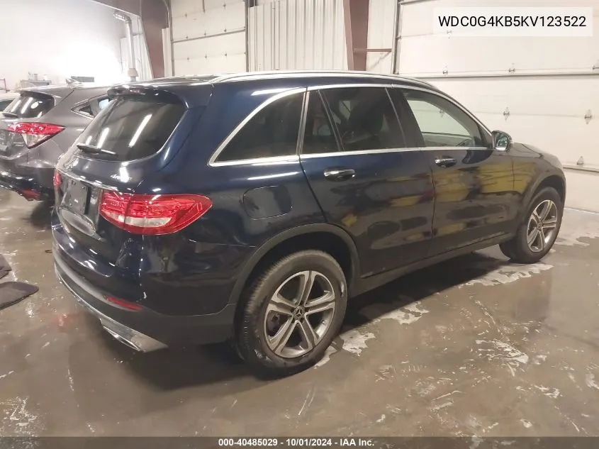 2019 Mercedes-Benz Glc 300 4Matic VIN: WDC0G4KB5KV123522 Lot: 40485029