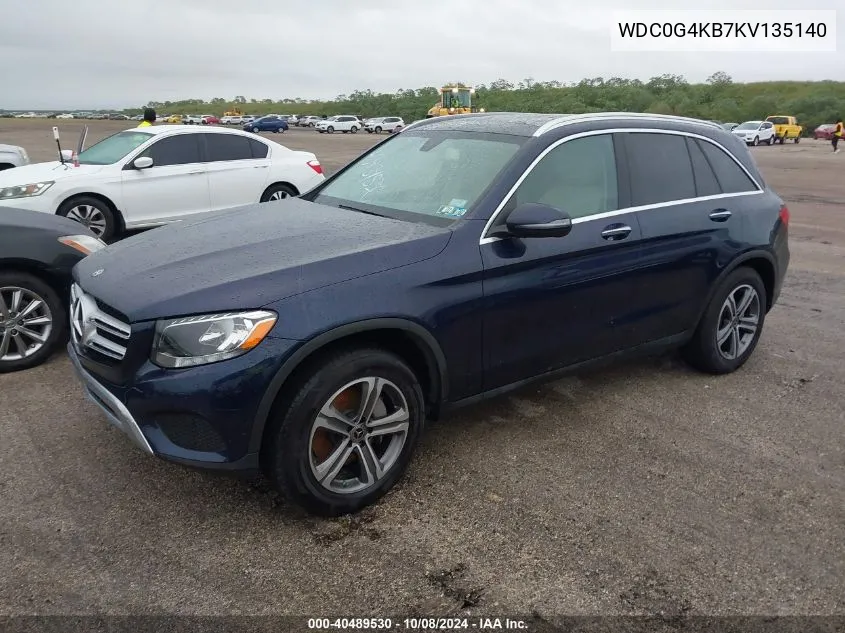 2019 Mercedes-Benz Glc 300 4Matic VIN: WDC0G4KB7KV135140 Lot: 40489530