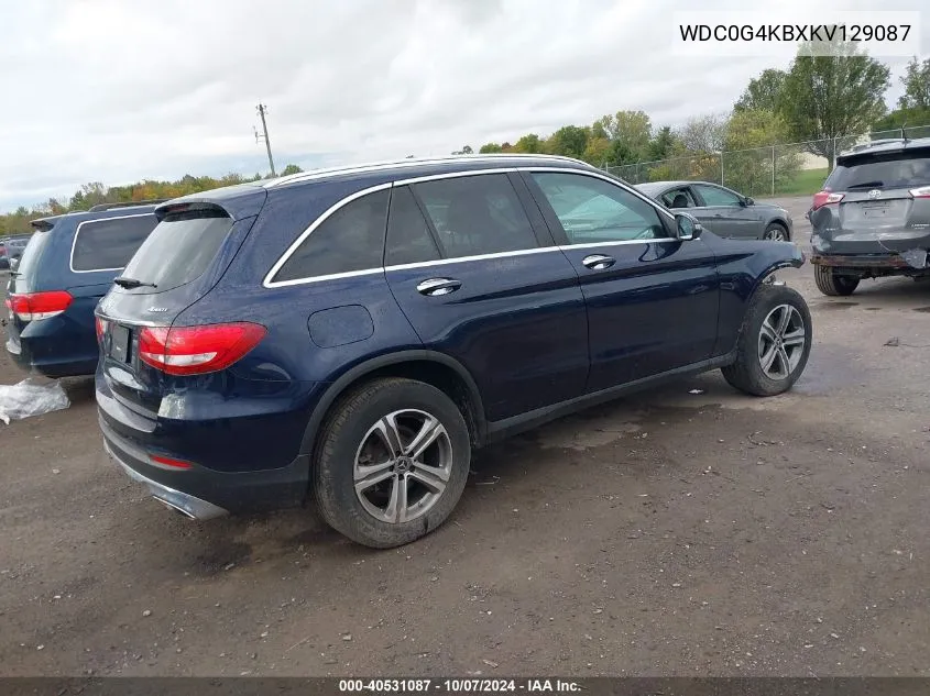 2019 Mercedes-Benz Glc 300 4Matic VIN: WDC0G4KBXKV129087 Lot: 40531087