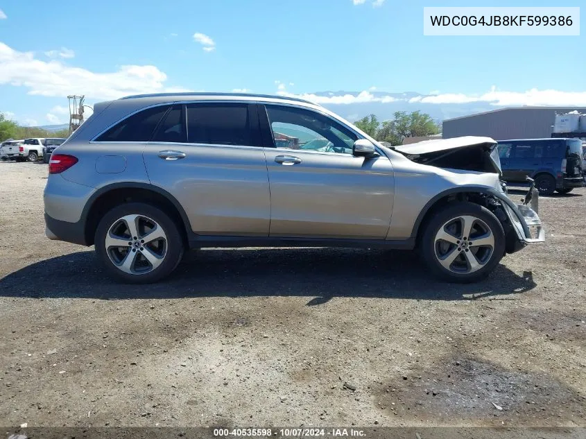 2019 Mercedes-Benz Glc 300 VIN: WDC0G4JB8KF599386 Lot: 40535598