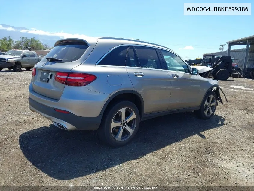 2019 Mercedes-Benz Glc 300 VIN: WDC0G4JB8KF599386 Lot: 40535598