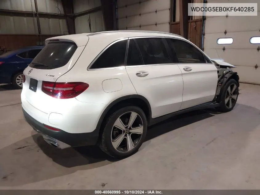 2019 Mercedes-Benz Glc 350E 4Matic VIN: WDC0G5EB0KF640285 Lot: 40560995