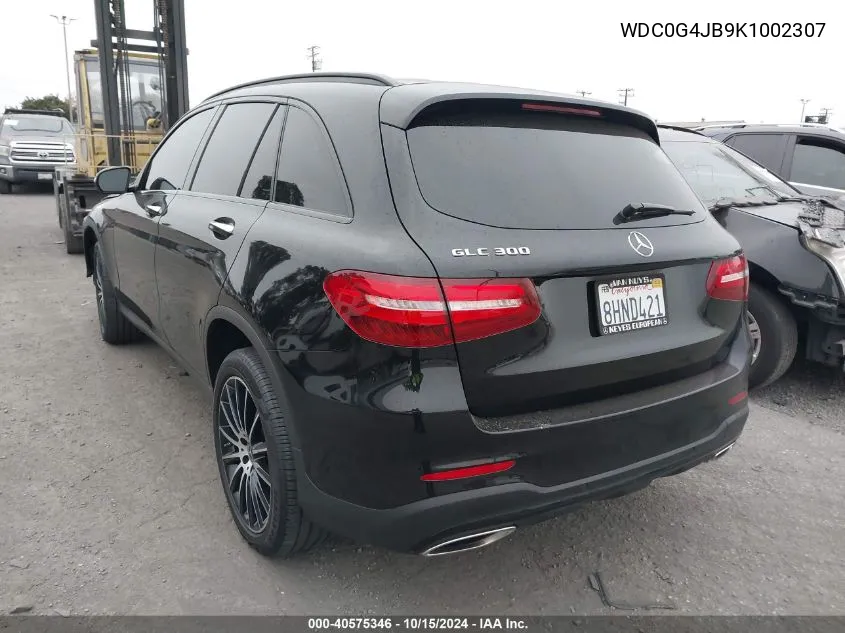 2019 Mercedes-Benz Glc 300 VIN: WDC0G4JB9K1002307 Lot: 40575346