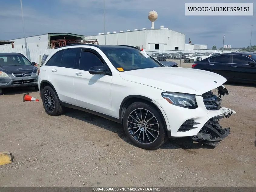 2019 Mercedes-Benz Glc 300 VIN: WDC0G4JB3KF599151 Lot: 40596638