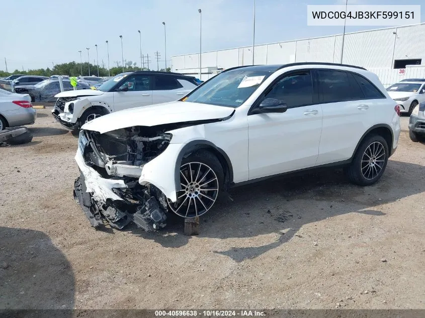 2019 Mercedes-Benz Glc 300 VIN: WDC0G4JB3KF599151 Lot: 40596638