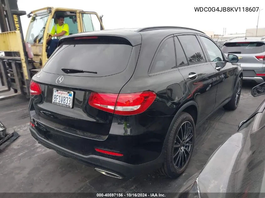 2019 Mercedes-Benz Glc 300 VIN: WDC0G4JB8KV118607 Lot: 40597156