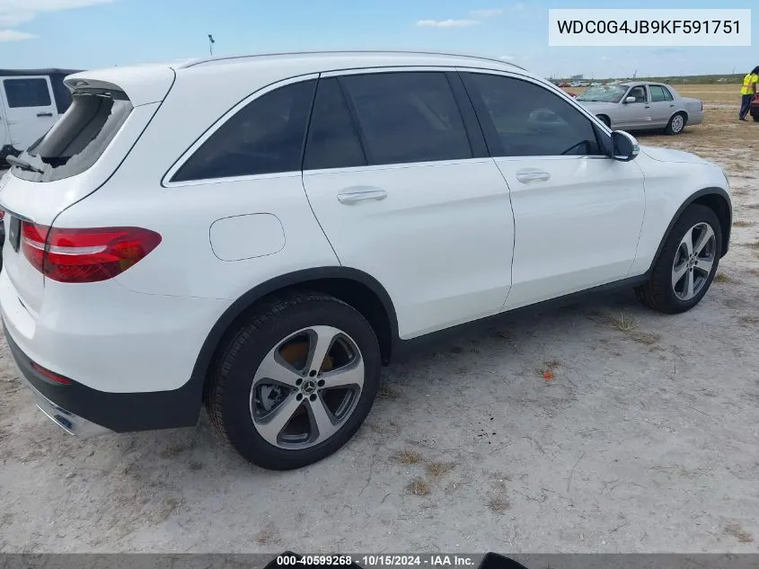 2019 Mercedes-Benz Glc 300 VIN: WDC0G4JB9KF591751 Lot: 40599268