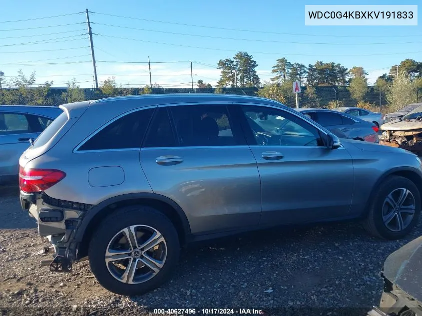 2019 Mercedes-Benz Glc 300 300 4Matic VIN: WDC0G4KBXKV191833 Lot: 40627496