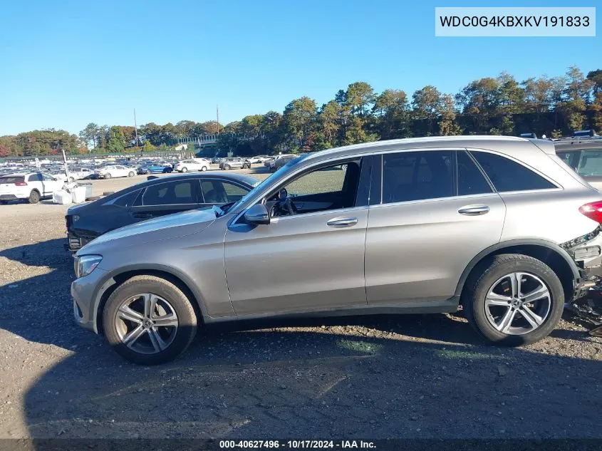 2019 Mercedes-Benz Glc 300 300 4Matic VIN: WDC0G4KBXKV191833 Lot: 40627496