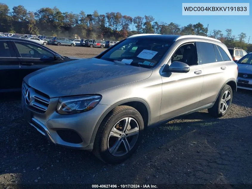 2019 Mercedes-Benz Glc 300 300 4Matic VIN: WDC0G4KBXKV191833 Lot: 40627496