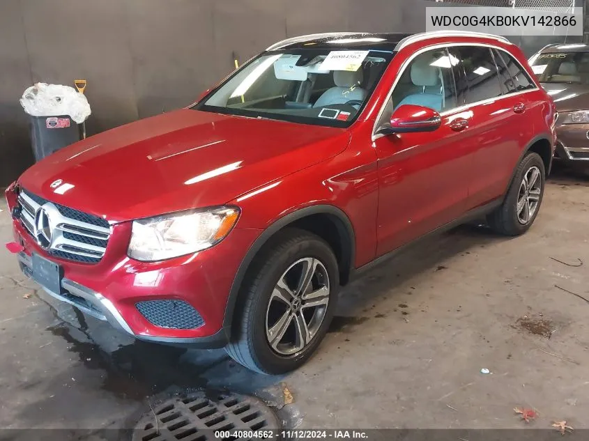 2019 Mercedes-Benz Glc 300 4Matic VIN: WDC0G4KB0KV142866 Lot: 40804562