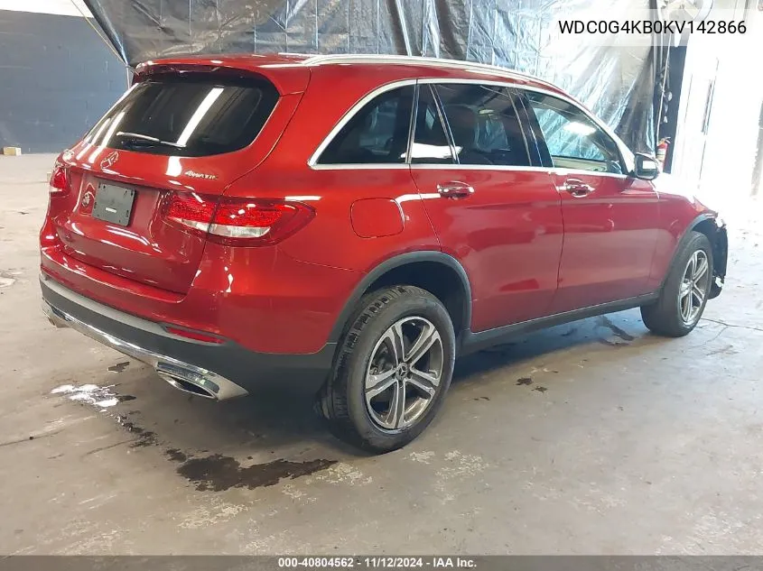 2019 Mercedes-Benz Glc 300 4Matic VIN: WDC0G4KB0KV142866 Lot: 40804562