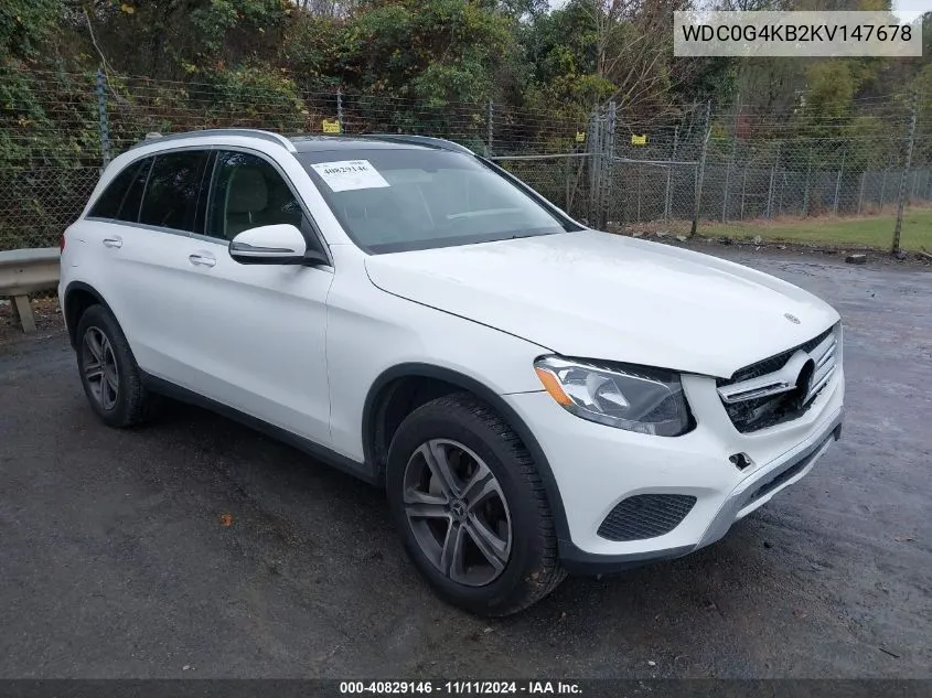 2019 Mercedes-Benz Glc 300 4Matic VIN: WDC0G4KB2KV147678 Lot: 40829146