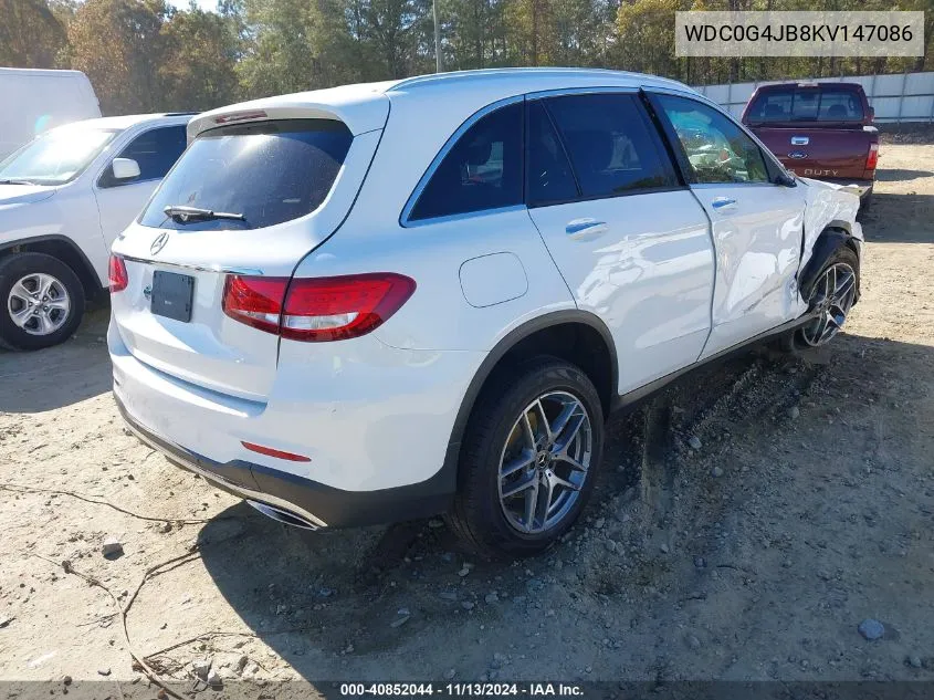 2019 Mercedes-Benz Glc 300 VIN: WDC0G4JB8KV147086 Lot: 40852044