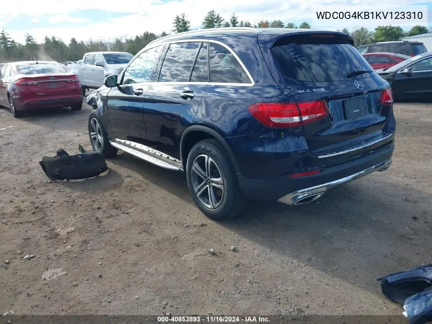 2019 Mercedes-Benz Glc 300 4Matic VIN: WDC0G4KB1KV123310 Lot: 40853893