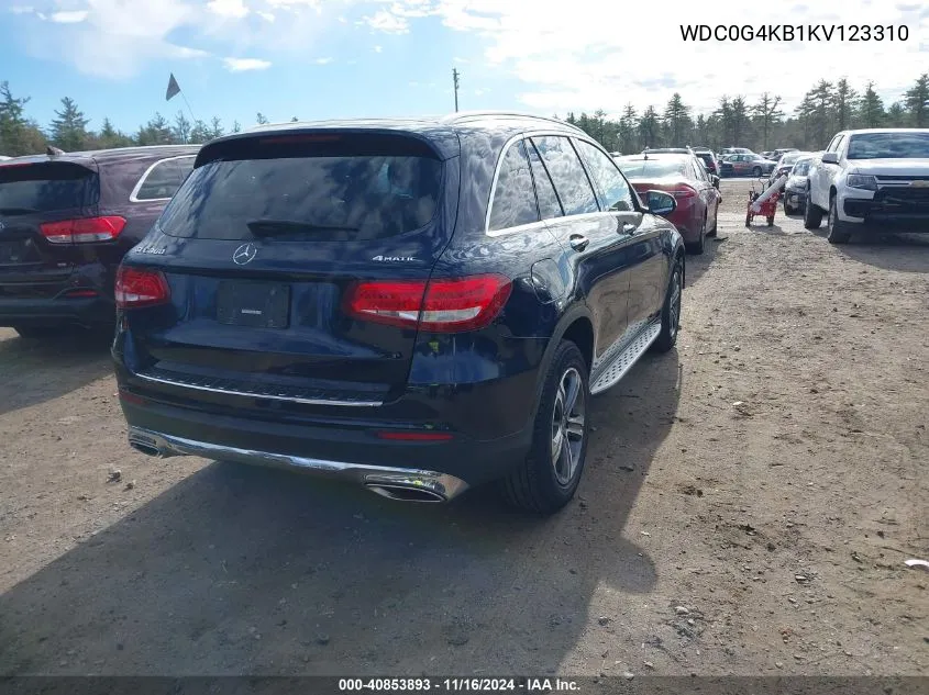 2019 Mercedes-Benz Glc 300 4Matic VIN: WDC0G4KB1KV123310 Lot: 40853893