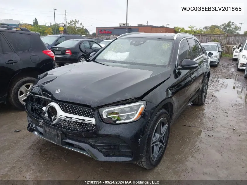 2020 Mercedes-Benz Glc VIN: WDC0G8EB3LV201865 Lot: 12103994