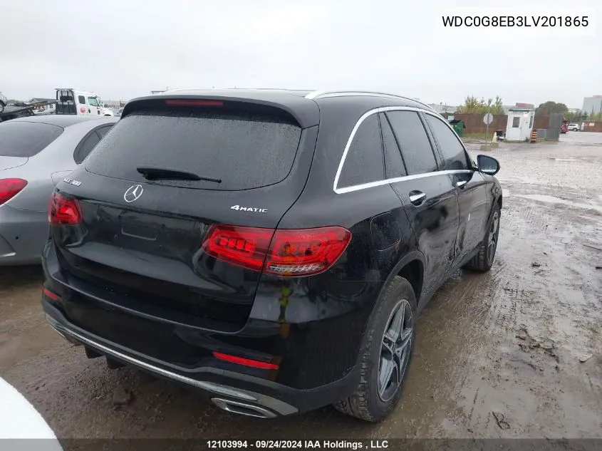 2020 Mercedes-Benz Glc VIN: WDC0G8EB3LV201865 Lot: 12103994