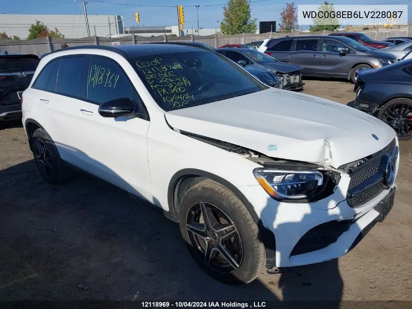 2020 Mercedes-Benz Glc VIN: WDC0G8EB6LV228087 Lot: 12118969