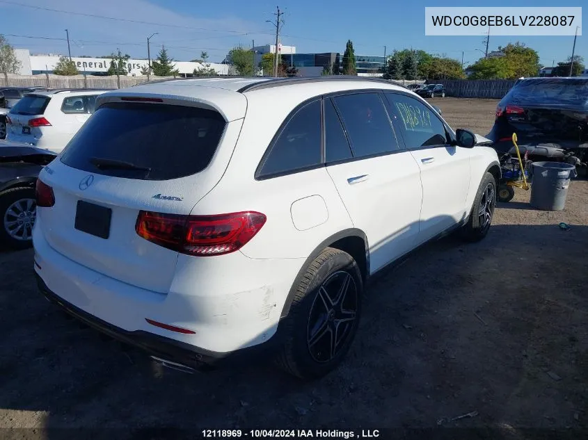 2020 Mercedes-Benz Glc VIN: WDC0G8EB6LV228087 Lot: 12118969