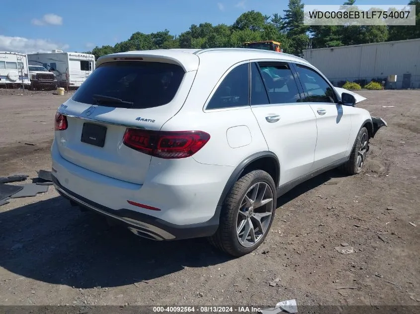 2020 Mercedes-Benz Glc 300 4Matic VIN: WDC0G8EB1LF754007 Lot: 40092564