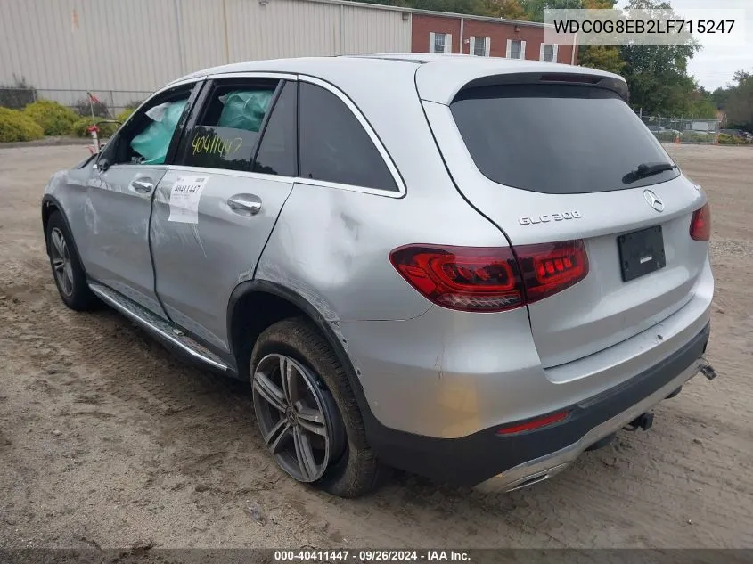 2020 Mercedes-Benz Glc 300 300 4Matic VIN: WDC0G8EB2LF715247 Lot: 40411447