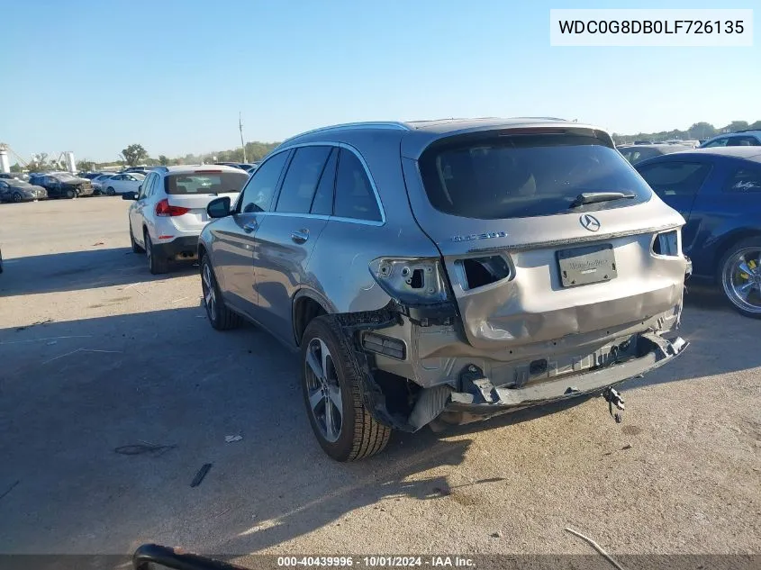 2020 Mercedes-Benz Glc 300 300 VIN: WDC0G8DB0LF726135 Lot: 40439996