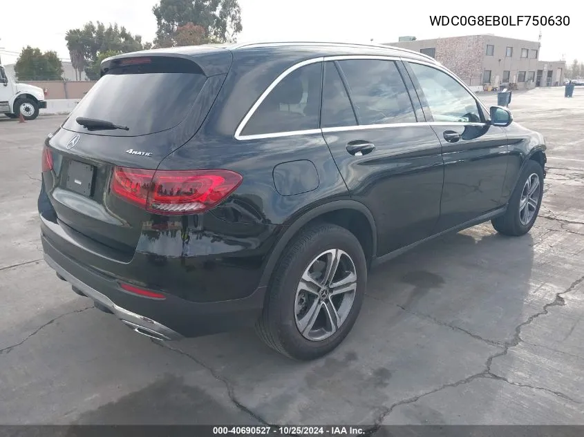 2020 Mercedes-Benz Glc 300 4Matic VIN: WDC0G8EB0LF750630 Lot: 40690527