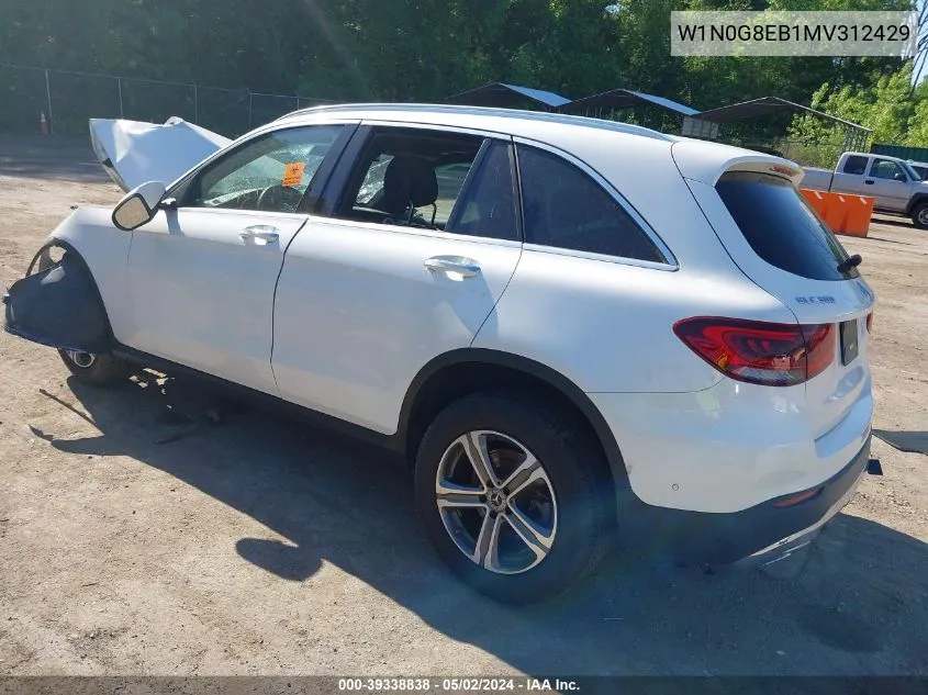 2021 Mercedes-Benz Glc 300 4Matic Suv VIN: W1N0G8EB1MV312429 Lot: 39338838